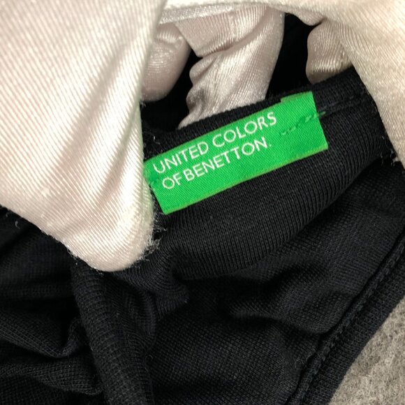 United Colors Of Benneton Off Shoulder Ruffle Top Womens XL Black Cropped - Picture 7 of 8